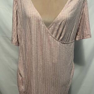 Joyspun Maternity Lounge Wear V-Neck Nursing Short Sleeve Top XXL-XXXL